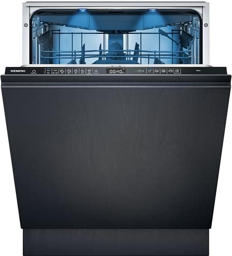 Siemens SX65ZX07CE, iQ500 Smart Dishwasher Fully Integrated, XXL, Cutlery Drawer, Made in Germany, Zeolite Drying, Extra Quiet, AquaStop, VarioSpeed Short Program, with Interior Lighting