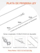 Silvora Cadena Plata de Primera Ley 925 Mujer Apilable con Colgante Collar Minimalista Rolo Cable 46cm 1.5mm Regalo Madre Amiga Pareja - 5