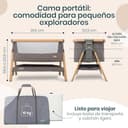 Tutti Bambini CoZee® Moisés y Cuna Colecho Bebe 2 en 1 - Minicuna Colecho de Plegado Rápido - Colchón Transpirable 6 Alturas Incluido - Ventana Malla Transpirable - 0-6 Meses (Roble y Carbón) - 5