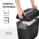 Fellowes 60Cs - Trituradora de Papel, Corte en partículas, destruye hasta 10 Hojas, destructora de Papel Uso Personal, Papelera 22L, Nivel de Seguridad DIN-P4, Color Negro - 5