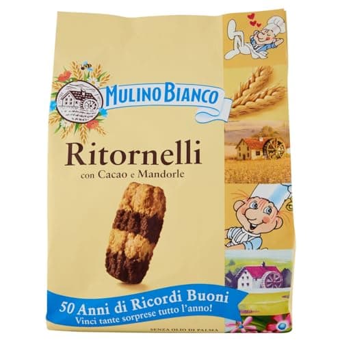 Mulino Bianco Biscotti Frollini Ritornelli con Cacao e Mandorle, Senza Olio di Palma, Colazione Ricca di Gusto, 700 g