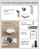 ECOVACS DEEBOT T50 PRO OMNI Gen2 Robot Aspirapolvere Lavapavimenti, (Migliorato da T30 PRO), 21000 Pa, Spazzola Laterale Estensibile e Lavapavimenti, Aggiunta Automatica Soluzione Detergente - 9