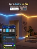 Govee RGBIC LED Strip Light with Covers, 5M Glide Wall Light Work with Alexa & Google Assistant, LED Profile with Strip for Bedroom, Skirting, Cabinet - 6