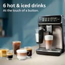Philips 3300 Series Bean to Cup Coffee Machine – 6 Hot & Iced drinks, LatteGo Milk Frother, Fastest-to-Clean, 40% Quieter, Ceramic Grinder, Fully Automatic Espresso & Cappuccino maker (EP3347/90) - 3
