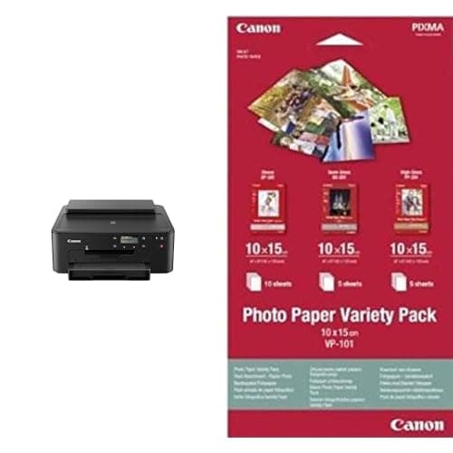 Canon PIXMA TS705a Single Function Inkjet Printer - A4, Print Only - 5 Single Inks - Auto 2-Sided Print - 350-Sheet Input - WiFi, Ethernet Connectivity & 10 x 15 cm Photo Paper