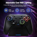 DuLingKer Mando PC con Carga Base, Mando Inalámbrico para Switch 2/Switch/PC Windows/Steam/OLED/Lite, Gaming Mandos con Hall Efecto Trigger/Joystick(Sin Deriva), Luz RGB, Botón M1/M2 Negro - 3