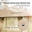 Outsunny Cenador para Jardín 3x4 m, Pabellón de Jardín Gazebo con Techo Ventilado, 4 Paredes Laterales y 4 Mosquiteras, UPF50+, Estructura de Metal, Carpa para Exterior, Terraza, Patio, Caqui - 4