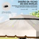 Outsunny Cenador de Jardín 4x3 m, Pabellón de Jardín Gazebo con Doble Techo, 4 Cortinas y Mosquitera, Marco de Aluminio, Orificios de Drenaje, UPF50+, Carpa para Exterior, Terraza, Patio, Blanco Crema - 3