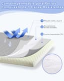 KSIIA Cama para Perros Grandes Ortopédica, Colchón Perro Lavable, Colchoneta Perro Impermeable, Dog Bed con Funda Extraíble, Gris, 104x68x8cm - 3