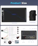 Rimoody Wireless CarPlay Double Din Car Radio, 7 Inch HD Capacitive Touchscreen with Wireless Android Auto, Mirror Link, Bluetooth 5.3, SWC, USB/TF/AUX, EQ, UI Remote Control + HD Backup Camera - 6