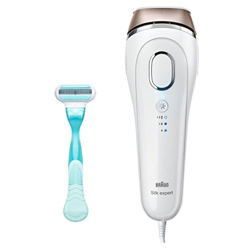 Braun Silk-Expert 5 BD 5001 Laser Hair Removal at Home for Body and Face, Corded IPL and Permanent Hair Removal, Includes Gillette Venus Razor, White/Bronze
