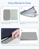 KSIIA Cama para Perros Grandes Ortopédica, Colchón Perro Lavable, Colchoneta Perro Impermeable, Dog Bed con Funda Extraíble, Gris, 104x68x8cm - 8