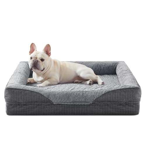 FURTIME Orthopädisches Hundebett Mittelgroße Hunde, Memory Foam Hundekorb Kleine Hunde, Abnehmbar und Waschbar, rutschfeste Hundekörbchen, Hohem Rand Hundesofa, 71 x 58 x 17cm