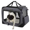 Feandrea Hundebox faltbar, Transportbox Hund, XL, Hundetasche, Oxford-Gewebe, Netzstoff, atmungsaktiv tragbar transportabel, Metallrahmen, mit Griffen, Taschen, 81 x 58 x 58 cm, grau PDC008G01 - 1