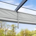 PRIMEYARD Pergola 3x3 m gazebo da giardino con tetto scorrevole grigio - struttura in acciaio - 7