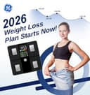 GE Körperfettwaage Digital mit Großem Display, Smart Waage mit Körperfett und Muskelmasse mit APP 14 Körpermaße BMI Bluetooth Personenwaage bis 180 kg / 400 lb - 7