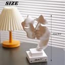 PIGPIGFLY Doppelgesichtige Weiss Statue,Deko Figuren,Deko Wohnzimmer,Home Store Dekoration, Modern Abstract Kunst Skulpturen Deko, Bürodekorationen,Polyresin, Geschenk - 3