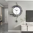 TWFJEL Moderno Reloj de Pared, Grande Minimalista Reloj Pared Decorativo Silencioso sin tictac Orologio de Quarzo Acrílico+Esfera de Madera con Estante Art Deco para Cocina Sala Dormitorio Oficina - 4
