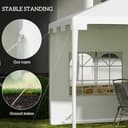 Outsunny 3 x 4 m Garden Gazebo Shelter Marquee Party Tent with 2 Sidewalls for Patio Yard Outdoor - White - 6