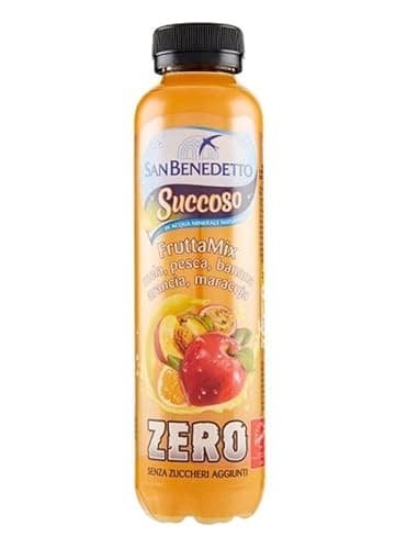 San Benedetto, Jugo Zero al Gusto Fruttamix, 12 x 400 ml, bebida ligera y sedante en agua mineral natural, sin azúcar, conservantes colorantes ni gluten