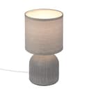 BRILONER - Tischlampe mit Stoffschirm, Kabelschalter, Keramikfuß, Lampe, Nachttischlampe, Tischleuchte, Dekolampe Flur, Bürolampe, Leselampe, Wohnzimmer, Schlafzimmer, 15x28 cm (DxH), Grau - 1