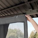 TOOLPORT Gazebo da Giardino 3x3 m Tetto Hardtop in Acciaio con Teli Laterali e Zanzariere in Grigio - 6