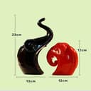 URGrace 2 elefantini ornamentali, nero e rosso, in ceramica, sculture di animali, decorativo, per soggiorno, regalo di matrimonio - 5