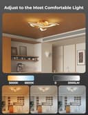 Lanmorn Plafoniera LED Soffitto Intelligente WiFi, 38W Smart Lampadario Design Moderno a Fiore, Dimmerabile 3000K-6500K 2000LM, Compatibile con Alexa e Google Home, App Smart Life, Oro - 3