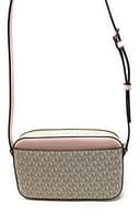 Michael Kors Jet Set East West Chain Crossbody Vanilla MK Powder Blush Pink Bundled with Card Holder in Ballet - 7