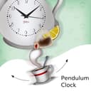 Orologio da Parete Cucina in Legno con Pendolo Oscillante, Orologio Decorativo Silenzioso Design Naturale per Cucina Soggiorno Casa - 4