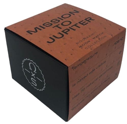 Swatch Reloj de pulsera MoonSwatch Omega x Mission to Jupiter de biocerámica con correa de avestruz