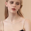 OSTAN Collar Mujer Plata 925, Cadena Barbada 1.4 mm - largo 40cm 50cm 60cm collar Delgado Femenino Colgante - 4