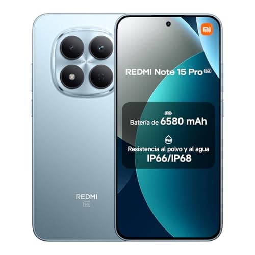 XIAOMI REDMI Note 15 Pro 5G - Smartphone de 12+512GB, Pantalla de 6,83" 1.5K AMOLED, MediaTek Dimensity 7400-Ultra, cámara de 200MP, 6580 mAh, Cargador no Incluido, Azul Glaciar (Versión ES)