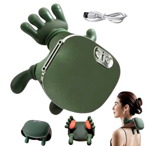 Massaggiatore Cervicale,Massaggiatore Schiena E Collo,Massaggiatores Spalle Riscaldato Con Design Bionico 4D,Massaggiatores Collo Ricaricabile Con 2 Modalità Di Calore,Massaggio Elettrico(A)