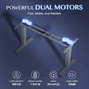 FLEXISPOT Höhenverstellbarer Schreibtisch Elektrisch Tischgestell mit 2 starken Motoren, Super Belastung 160KG, 3-Fach-Teleskop, Memory-Steuerung, LED Höhenanzeige (PRO Grau) - 8