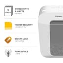 Fellowes Paper Shredder for Home Office Use - 9 Sheet Cross Cut Shredders Home Use - Shredder with 17L Bin & Safety Lock - Powershred LX50 - Shreds 31 Sheets in One Minute - High Security P4 - White - 2
