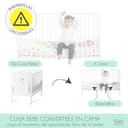 Cuna Colecho de Bebé Indi Estilo Nórdico Infantil 120x60 cm, con Kit Colecho, Colchón Morfeo, 4 Ruedas y Sábanas de Algodón CoolDreams - 4