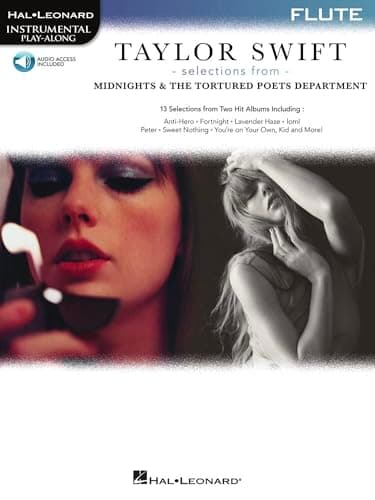 Taylor Swift - Selections from Midnights &: The Tortured Poets Department Flute Play-Along Book with Online Audio