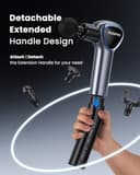 Pistola Massaggio Muscolare con Manico Staccabile, RENPHO Reach pistola per massaggi, 5 velocità, 4 testine massaggianti, LED, 2 in 1 Massaggiatore a Percussione Profonda, Nero - 2