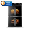 Philips Airfryer Serie 4000, Friggitrice ad Aria Doppio cestello Verticale da 10L, Tecnologia RapidAir, Funzione Sync, Rivestimento in ceramica no PFAS, Finestre, 45% più piccola (NA460/00) - 2