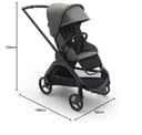 Bugaboo Dragonfly City-Kinderwagen, leichter, kompakter Kinderwagen mit Vierradfederung, einhändig zusammenklappbar, XL Untergestellablage, Gestell in Black und Sonnendach in Forest Green - 8