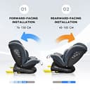 Reecle I-Size Silla de Coche Giratoria 360 con ISOFIX, 40-150cm (0~36kg), Aprox. 0-12 años (I-Size, Gris(ISOFIX)) - 4