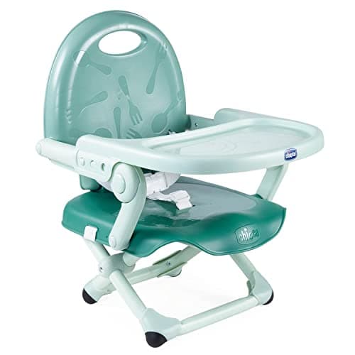 Chicco Pocket Snack Alzador de Silla para Niños para Comer, Apto de 6 Meses hasta 3 Años (15 kg), Trona de Viaje Portátil y Ajustable para Bebés, Compacta y con Bandeja Desmontable - Verde (Sage)