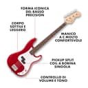 Fender Squier Debut Series Precision Chitarra Basso, Chitarra per Principianti, con garanzia di 2 anni, Raso Rosso Dakota - 2