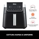 Ninja Friggitrice ad Aria MAX, 6.2L Digitale, 5 in 1, Antiaderente, Cottura Senza Olio, per Arrostire, Cuocere al Forno, Formato Famiglia, Cestello e Piastra Lavabili in Lavastoviglie, Grigio AF180EU - 5