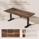 FLEXISPOT Escritorio Elevable Eléctrico Mesa Regulable en Altura 180x80 cm con 2 Potentes Motores Escritorio Estable Escritorio de pie Eléctrico Regulable en Altura con Función Memoria(Negro+Marrón) - 2