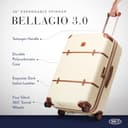 Bric's Bellagio 3.0 Spinner Trunk – Luxus-Hartschalengepäck mit großen Rädern, Teleskopgriff, Lederdetails – erweiterbarer Rollkoffer, cremefarben, 76cm Spinner, Bellagio 3.0 - 2