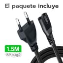 Wigearss Cable de Alimentación de con Euro IEC C7 Cable de Alimentación Adecuado para PS3/ PS4/ PS5/ Xbox Series X/S, Xbox One X/S, 1,5 M, Negro - 7
