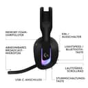 Logitech G G522 LIGHTSPEED, Kabelloses Gaming-Headset, Full-Band-Mikrofon, erweitertes Audio, Tri-Connect (LIGHTSPEED, Bluetooth, USB A auf C), LIGHTSYNC RGB, für PC,Nintendo Switch/Switch 2 – Schwarz - 8