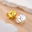 ALEXCRAFT Anillos Mujer Plata Ajustables 18mm Chunky Anillos Ajustables Acero Inoxidable Anillo Hombre Plata - 7